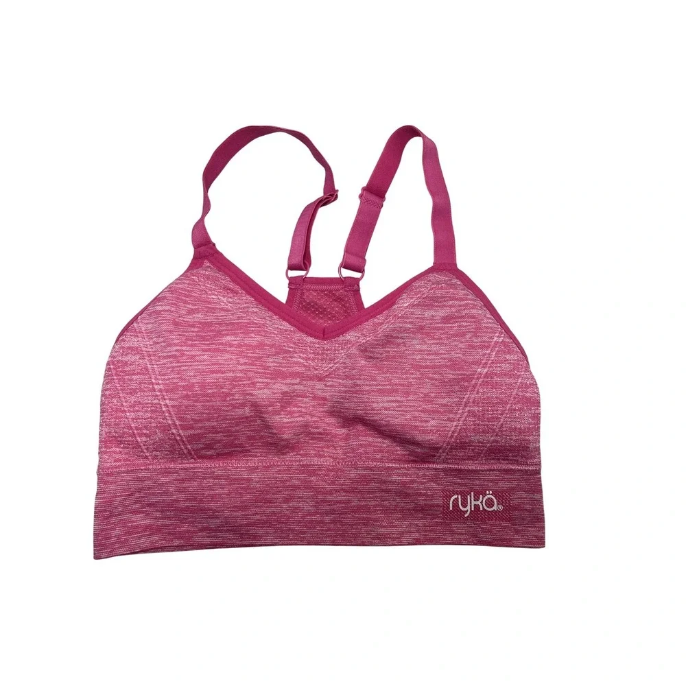 Ryka Sports Bra Womens Small Pink Adjustable Straps Padded Wireless Pullover Gym
